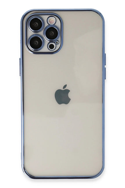 iPhone 12 Pro Razer Lensli Silikon Kılıf - Açık Mavi