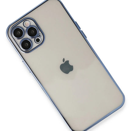 iPhone 12 Pro Razer Lensli Silikon Kılıf - Açık Mavi 2