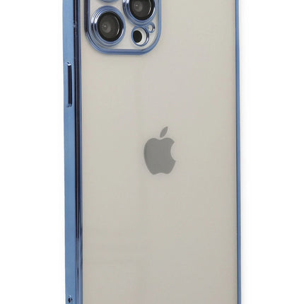 iPhone 12 Pro Razer Lensli Silikon Kılıf - Açık Mavi 3