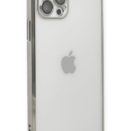 iPhone 12 Pro Razer Lensli Silikon Kılıf - Gümüş 3