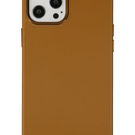 iPhone 12 Pro Max Asya Deri Silikon Kılıf - Kahverengi