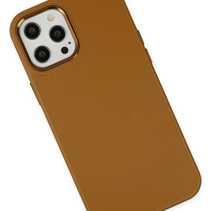 iPhone 12 Pro Max Asya Deri Silikon Kılıf - Kahverengi 3
