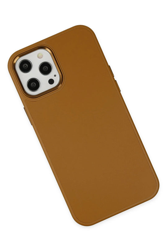 iPhone 12 Pro Max Asya Deri Silikon Kılıf - Kahverengi 3
