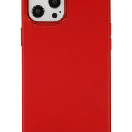 iPhone 12 Pro Max Asya Deri Silikon Kılıf - Kırmızı