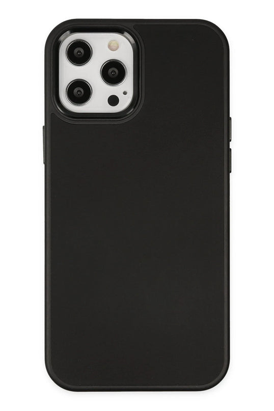 iPhone 12 Pro Max Asya Deri Silikon Kılıf - Siyah