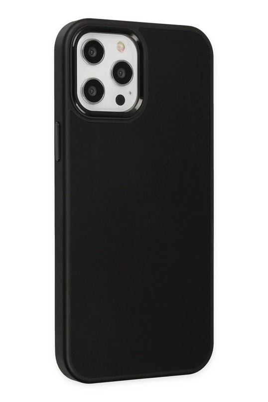 iPhone 12 Pro Max Asya Deri Silikon Kılıf - Siyah 2