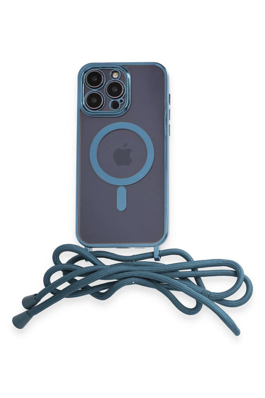 iPhone 12 Pro Max Divo Lazer Askılı Magsafe Kapak Kılıf - Sierra Blue