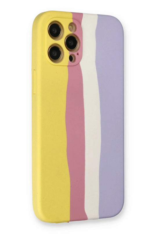 iPhone 12 Pro Max Ebruli Lansman Silikon Kılıf - Sarı 3