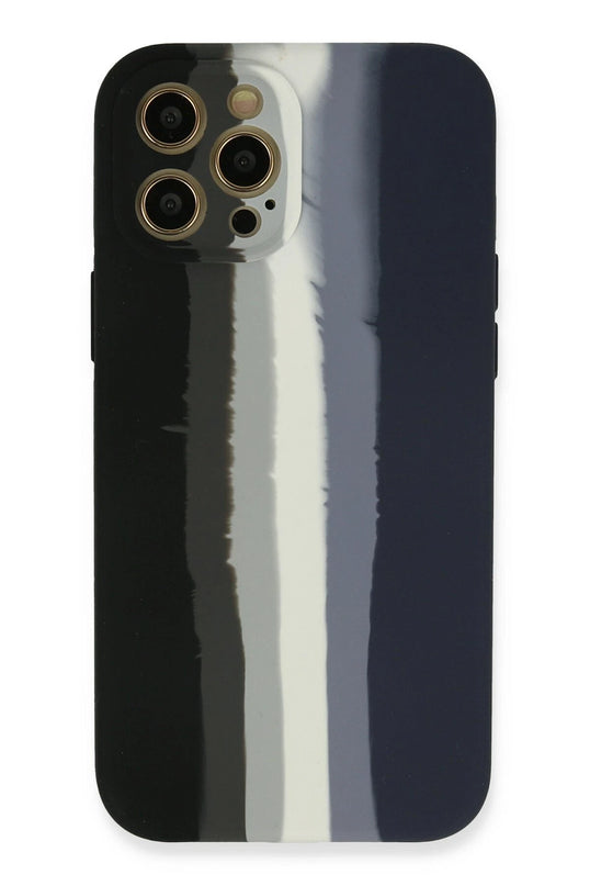 iPhone 12 Pro Max Ebruli Lansman Silikon Kılıf - Siyah