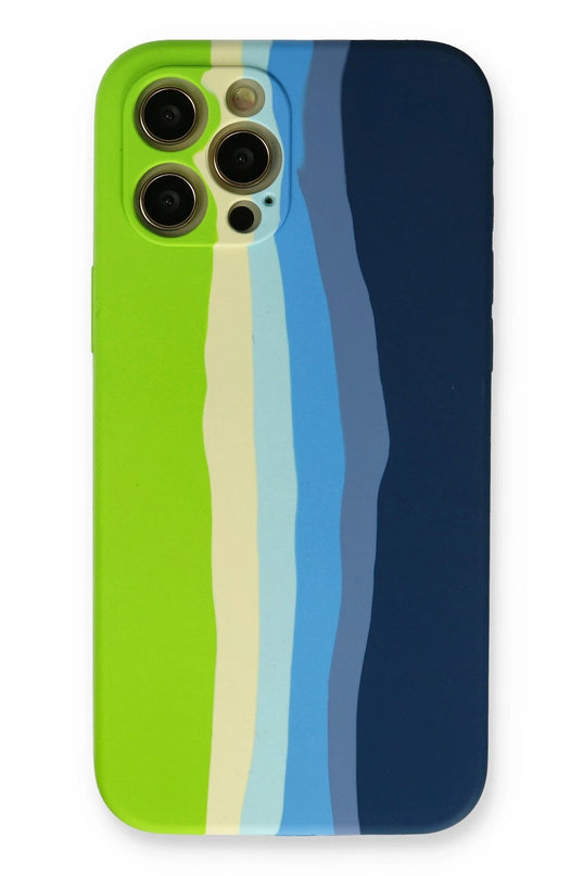 iPhone 12 Pro Max Ebruli Lansman Silikon Kılıf - Yeşil