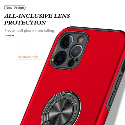 iPhone 12 Pro Max Elit Yüzüklü Kapak Kılıf - Kırmızı 4
