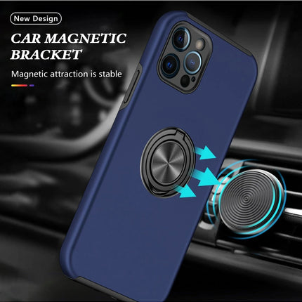 iPhone 12 Pro Max Elit Yüzüklü Kapak Kılıf - Lacivert 5