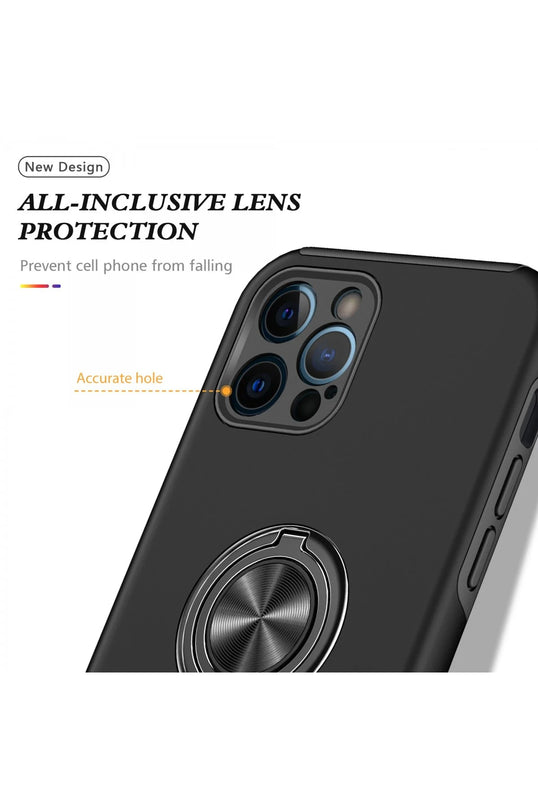 iPhone 12 Pro Max Elit Yüzüklü Kapak Kılıf - Siyah 4