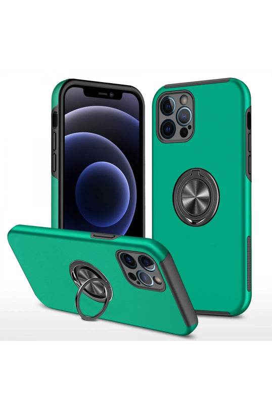 iPhone 12 Pro Max Elit Yüzüklü Kapak Kılıf - Yeşil