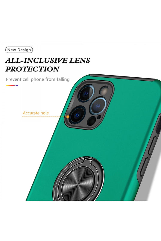 iPhone 12 Pro Max Elit Yüzüklü Kapak Kılıf - Yeşil 4