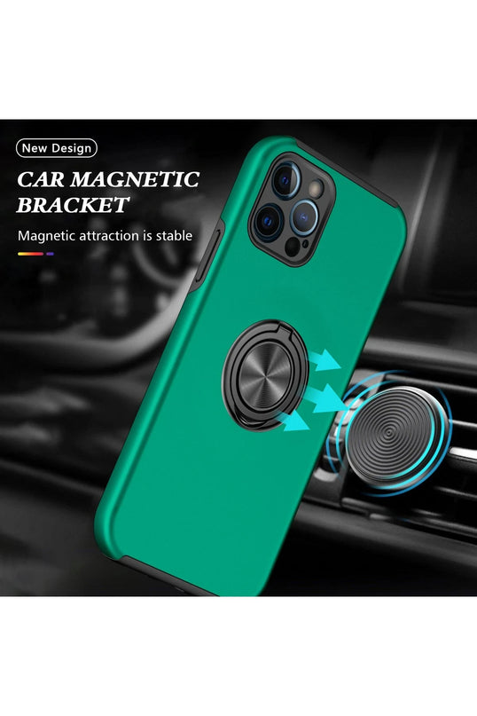iPhone 12 Pro Max Elit Yüzüklü Kapak Kılıf - Yeşil 5