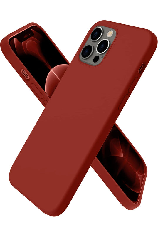 iPhone 12 Pro Max First Silikon Kılıf - Bordo