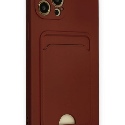 iPhone 12 Pro Max Kelvin Kartvizitli Silikon Kılıf - Bordo 3