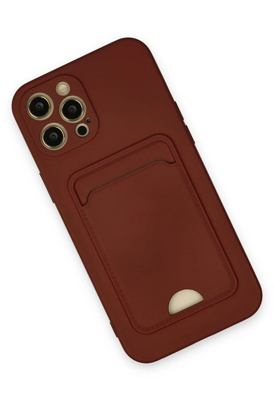 iPhone 12 Pro Max Kelvin Kartvizitli Silikon Kılıf - Bordo 2