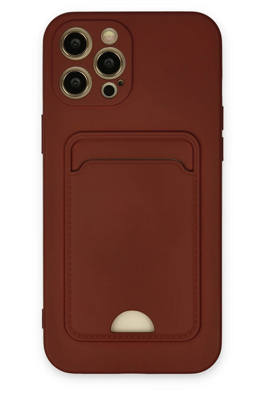 iPhone 12 Pro Max Kelvin Kartvizitli Silikon Kılıf - Bordo