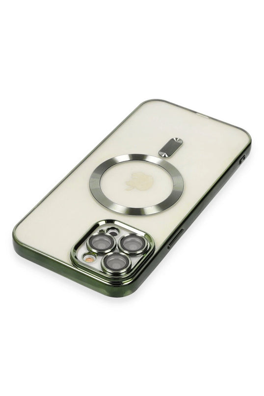 iPhone 12 Pro Max Kross Magneticsafe Kapak Kılıf - Koyu Yeşil 4