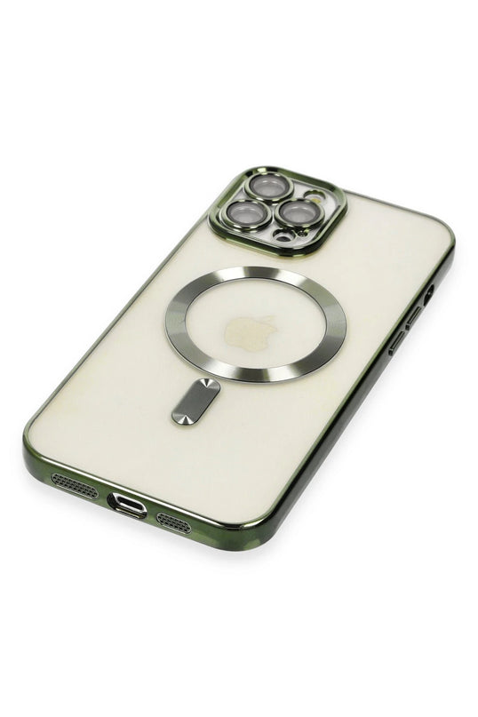 iPhone 12 Pro Max Kross Magneticsafe Kapak Kılıf - Koyu Yeşil 5