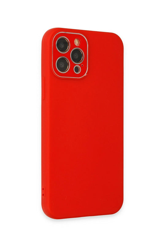 iPhone 12 Pro Max Lansman Glass Kapak Kılıf - Kırmızı 3
