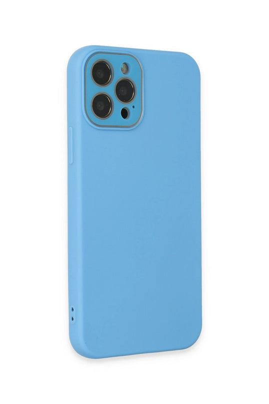 iPhone 12 Pro Max Lansman Glass Kapak Kılıf - Mavi 3