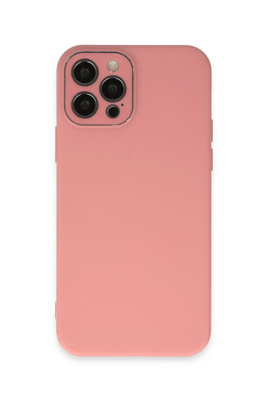 iPhone 12 Pro Max Lansman Glass Kapak Kılıf - Pembe
