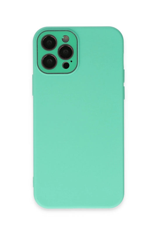 iPhone 12 Pro Max Lansman Glass Kapak Kılıf - Turkuaz