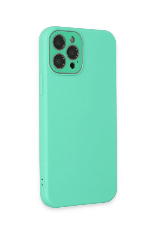 iPhone 12 Pro Max Lansman Glass Kapak Kılıf - Turkuaz 3