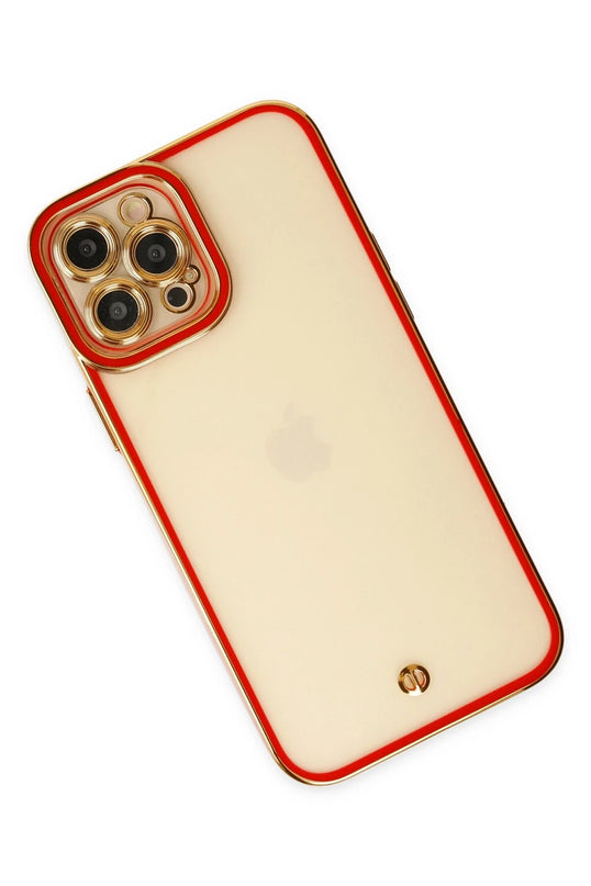 iPhone 12 Pro Max Liva Lens Silikon Kılıf - Kırmızı 3