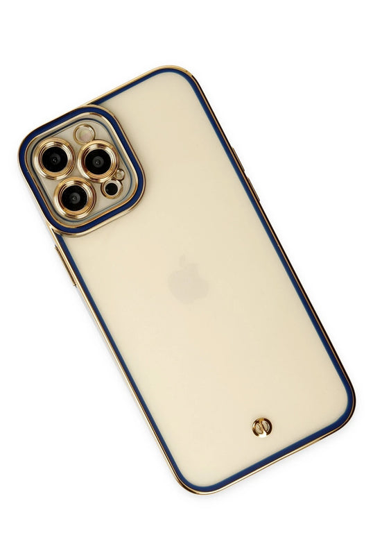 iPhone 12 Pro Max Liva Lens Silikon Kılıf - Mavi 3