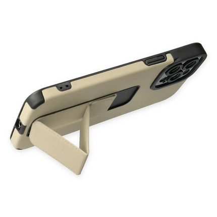 iPhone 12 Pro Max Mega Standlı Silikon Kılıf - Gold 4