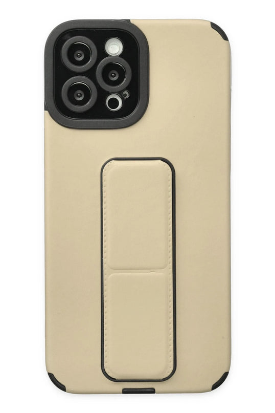 iPhone 12 Pro Max Mega Standlı Silikon Kılıf - Gold