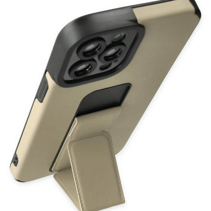 iPhone 12 Pro Max Mega Standlı Silikon Kılıf - Gold 3