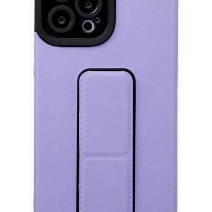 iPhone 12 Pro Max Mega Standlı Silikon Kılıf - Lila