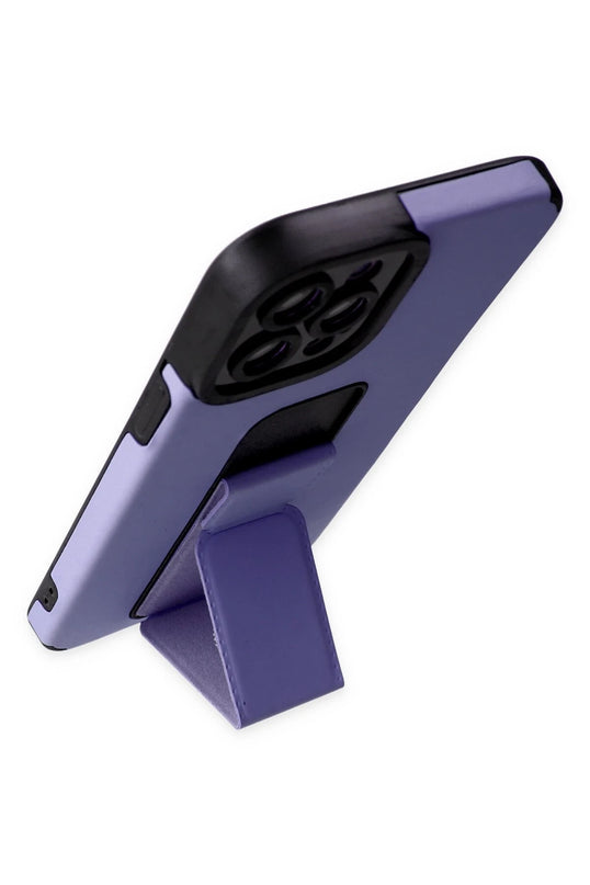 iPhone 12 Pro Max Mega Standlı Silikon Kılıf - Lila 3
