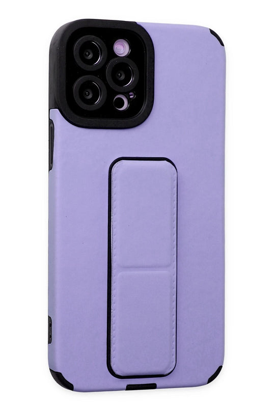 iPhone 12 Pro Max Mega Standlı Silikon Kılıf - Lila 2