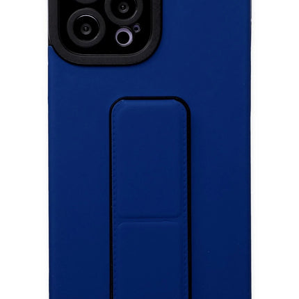 iPhone 12 Pro Max Mega Standlı Silikon Kılıf - Mavi