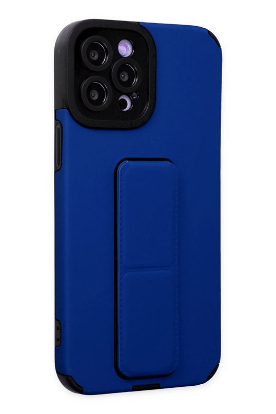 iPhone 12 Pro Max Mega Standlı Silikon Kılıf - Mavi 2