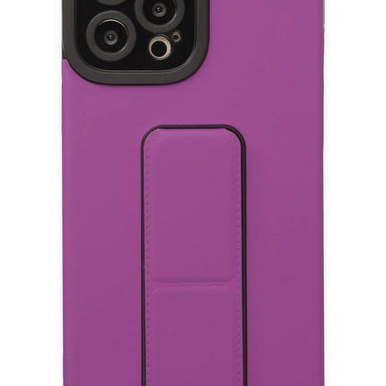 iPhone 12 Pro Max Mega Standlı Silikon Kılıf - Mor