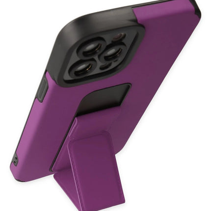iPhone 12 Pro Max Mega Standlı Silikon Kılıf - Mor 3