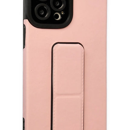 iPhone 12 Pro Max Mega Standlı Silikon Kılıf - Pudra 2