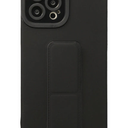 iPhone 12 Pro Max Mega Standlı Silikon Kılıf - Siyah