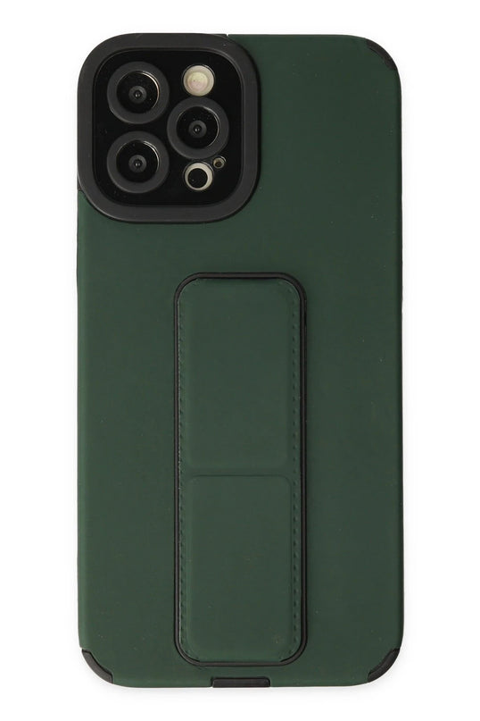 iPhone 12 Pro Max Mega Standlı Silikon Kılıf - Yeşil