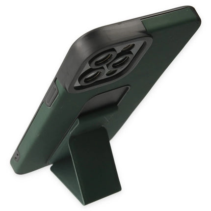 iPhone 12 Pro Max Mega Standlı Silikon Kılıf - Yeşil 4