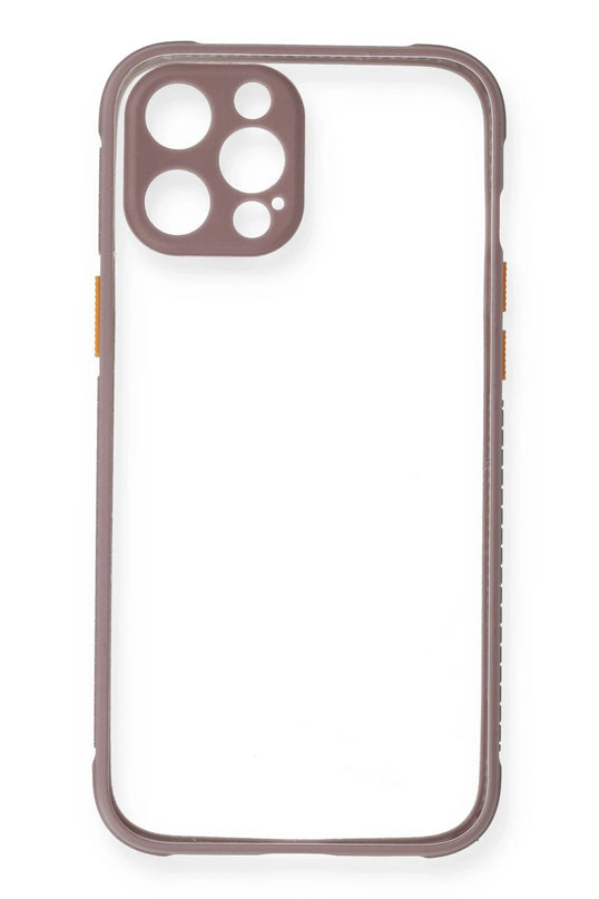 iPhone 12 Pro Max Miami Şeffaf Silikon Kılıf - Açık Mor 2