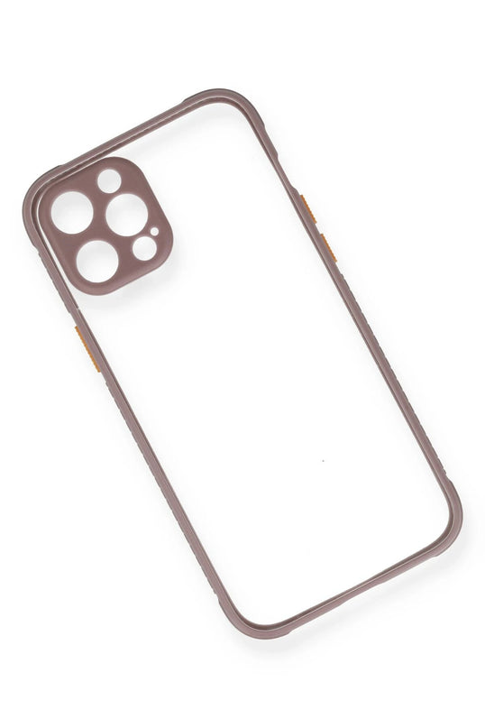 iPhone 12 Pro Max Miami Şeffaf Silikon Kılıf - Açık Mor 3