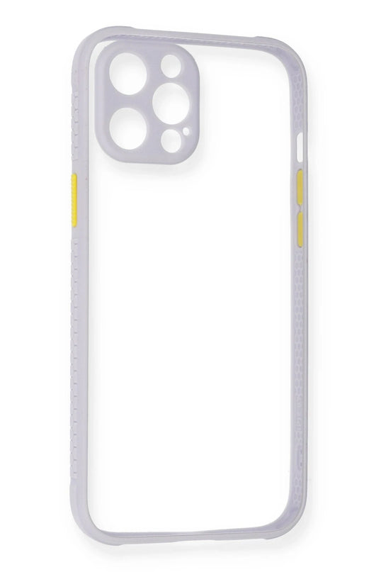 iPhone 12 Pro Max Miami Şeffaf Silikon Kılıf - Lila